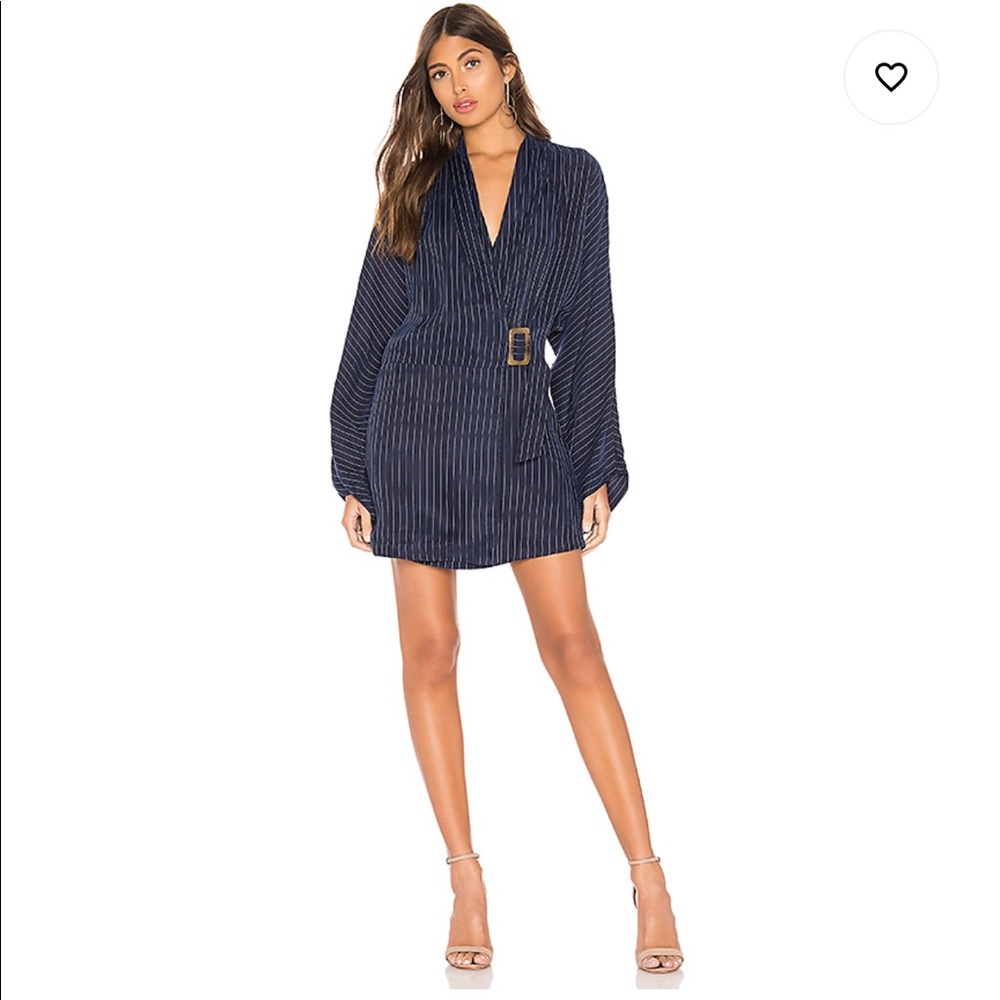 L'Academie - The Tara Mini Dress in Navy & White